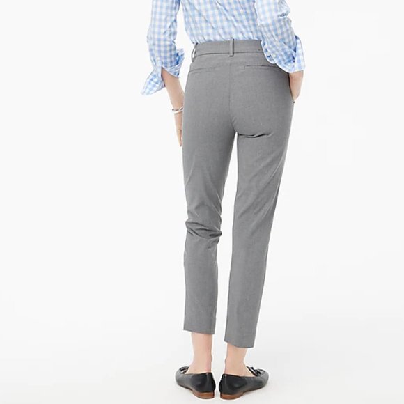 J Crew Factory Slim Cropped Ruby Pant in stretch twill Heather Graphite Size 10 - Picture 4 of 7
